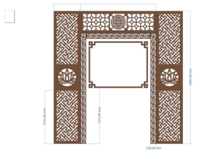 Model cnc vách thờ chữ vạn hoa sen