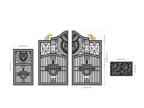 Model cổng 2 cánh chính và phụ cnc dxf