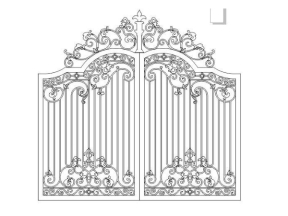 Model cổng 2 cánh chính và phụ uốn
