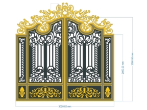 Model cổng 2 cánh có vòm siêu hót cnc