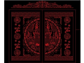 Model cổng 2 cánh phúc lộc thọ ngựa cnc