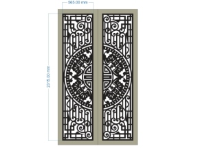 Model cổng 2 cánh trống đồng dơi cnc
