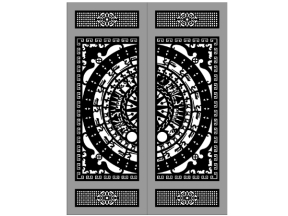 Model cổng 2 cánh trống đồng dxf