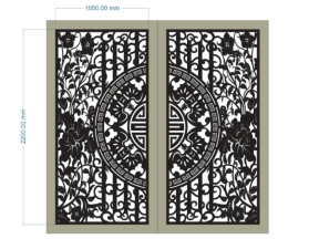 Model cổng 2 cánh trống đồng hoa cnc