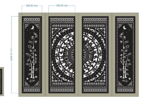 Model cổng 2 cánh và hàng rào mới cnc