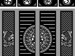 Model cổng 4 cánh cá chép vạn sự như ý cnc