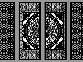 Model cổng 4 cánh cnc trống đồng bông tuyết