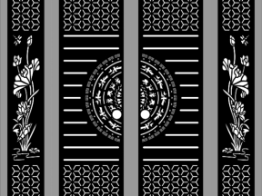 Model cổng 4 cánh trống đồng sen cnc dxf