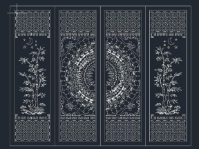 Model cổng 4 cánh trúc cnc đẹp mắt