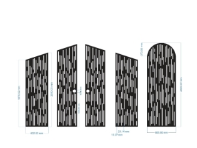 Model cổng 4 cánh và cổng phụ kẻ sọc cnc