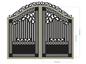 Model cổng cnc 2 cánh có chông
