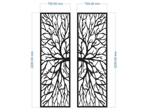 Model dxf cnc cổng 2 cánh cây đẹp