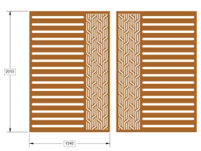Model dxf cnc cổng 2 cánh đơn giản