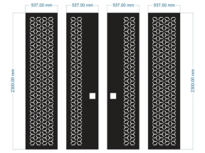 Model dxf cnc cổng 4 cánh bông tuyết