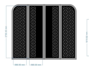 Model dxf cnc cổng 4 cánh chính và phụ bông tuyết