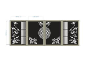 Model dxf cnc cổng 4 cánh hoa đẹp