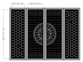 Model dxf cnc cổng 4 cánh trống đồng mới
