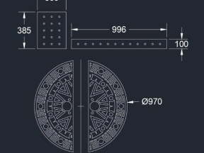 Model dxf cnc hoa văn trống đồng cổng