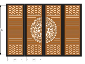 Model dxf cổng 4 cánh cnc