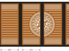 Model dxf cổng 4 cánh trống đồng cnc
