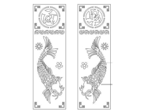 Model vách cổng cá chép tài lộc cnc