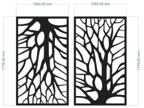Model vách hình cây cnc