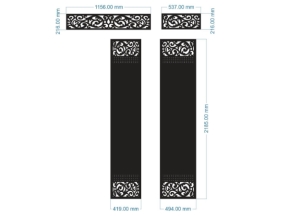 Model vách và ô thoáng cổng 4 cánh đơn giản cnc