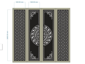 Tải model cổng 4 cánh trống đồng bông tuyết dxf