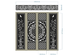 Tải thiết kế cổng cnc trúc và trống đồng ô thoáng