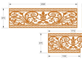 Tải thiết kế lan can cnc 3 diện tích xây dựng dxf