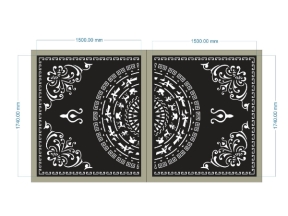 Thiết kế 2d cnc cổng 2 cánh trống đồng dxf