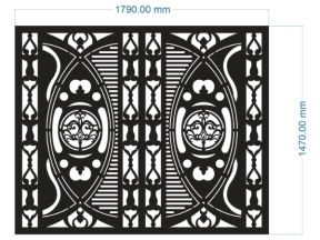 Thiết kế cắt cnc cổng 2 cánh