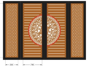 Thiết kế cắt cnc cổng 4 cánh trống đồng