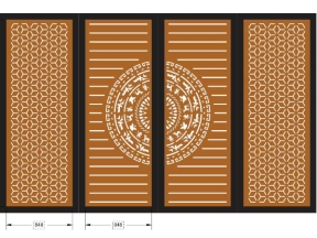 Thiết kế cắt cnc cổng 4 cánh trống đồng bông tuyết dwg