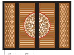 Thiết kế cắt cnc cổng 4 cánh trống đồng đẹp 2025