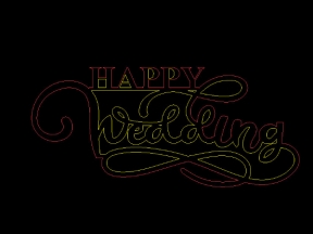 Thiết kế cnc cắt chữ hỷ và happy wedding