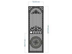 Thiết kế cnc cổng 1 cánh hoa văn đẹp