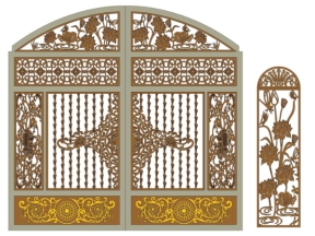 Thiết kế cnc cổng 2 cánh chính và phụ hoa sen