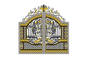 Thiết kế cnc cổng 2 cánh chính và phụ nhà biệt thự