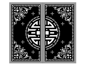 Thiết kế cnc cổng 2 cánh hoa văn chữ thọ