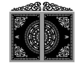 Thiết kế cnc cổng 2 cánh trống đồng có chóp mới nhất