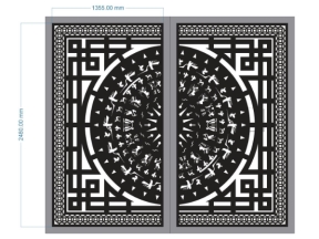 Thiết kế cnc cổng 2 cánh trống đồng mới