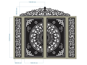 Thiết kế cnc cổng 2 cánh trống đồng phúc lộc thọ