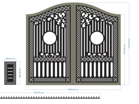 Thiết kế cnc cổng 2 cánh và hàng rào đẹp