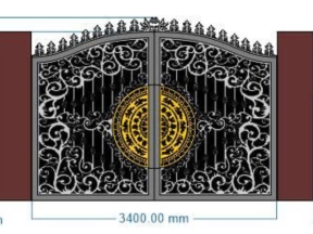 Thiết kế cnc cổng 2 cánh và hàng rào dxf