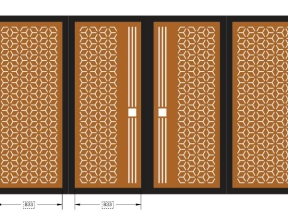 Thiết kế cnc cổng 4 cánh bông tuyết đẹp