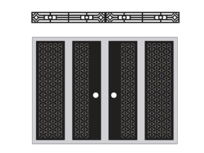 Thiết kế cnc cổng 4 cánh bông tuyết và ô thoáng đơn giản