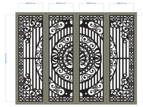 Thiết kế cnc cổng 4 cánh dxf
