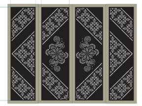 Thiết kế cnc cổng 4 cánh hoa văn
