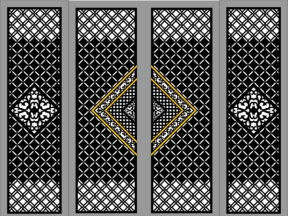 Thiết kế cnc cổng 4 cánh hoa văn cad